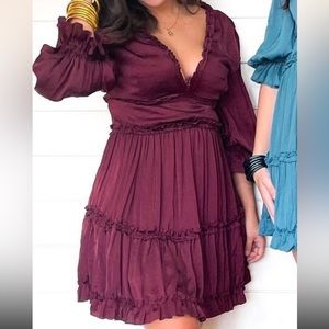Maroon ruffle dress